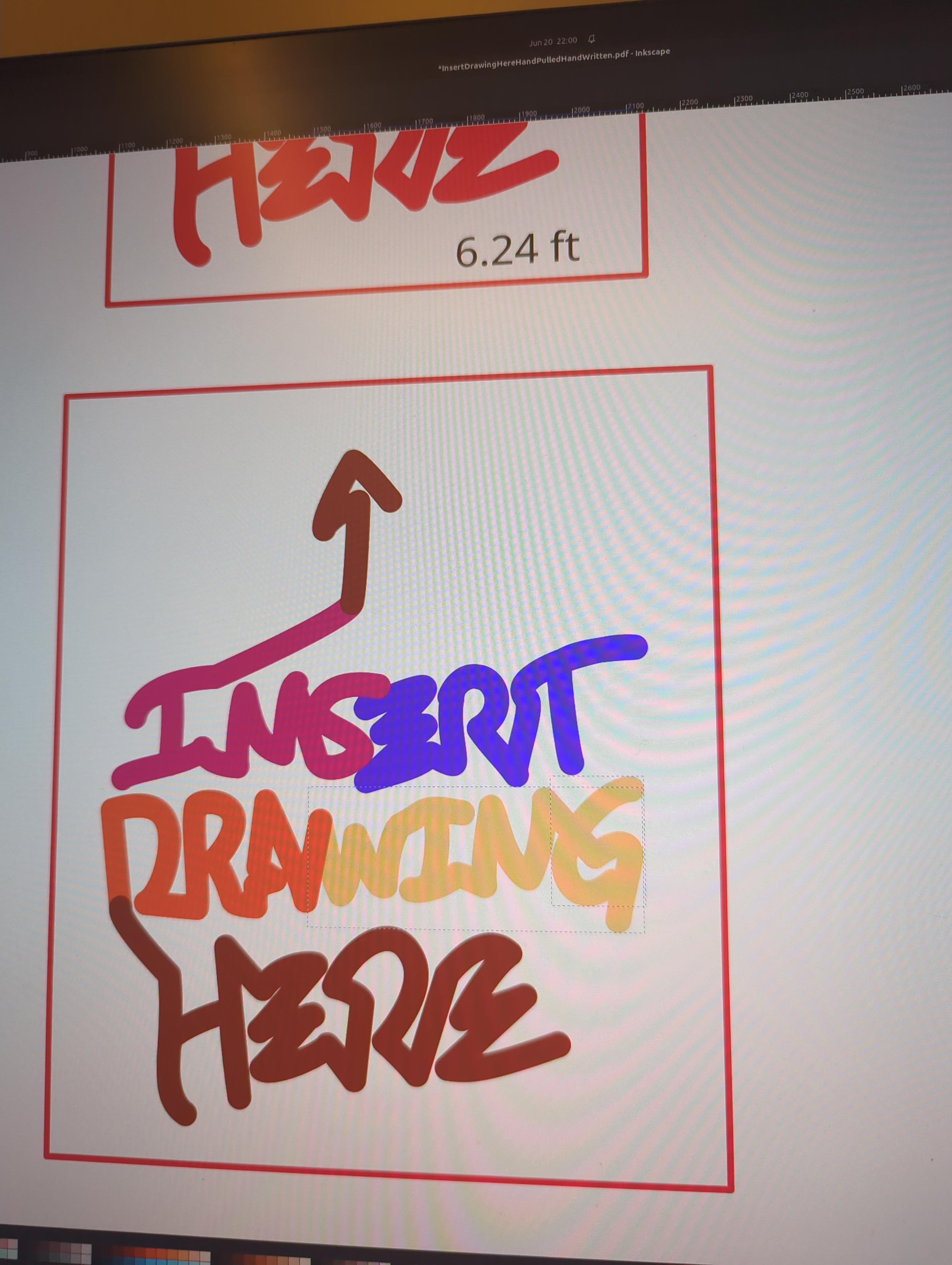 Insert drawing here in handwritten font that has been turned into a neon pattern