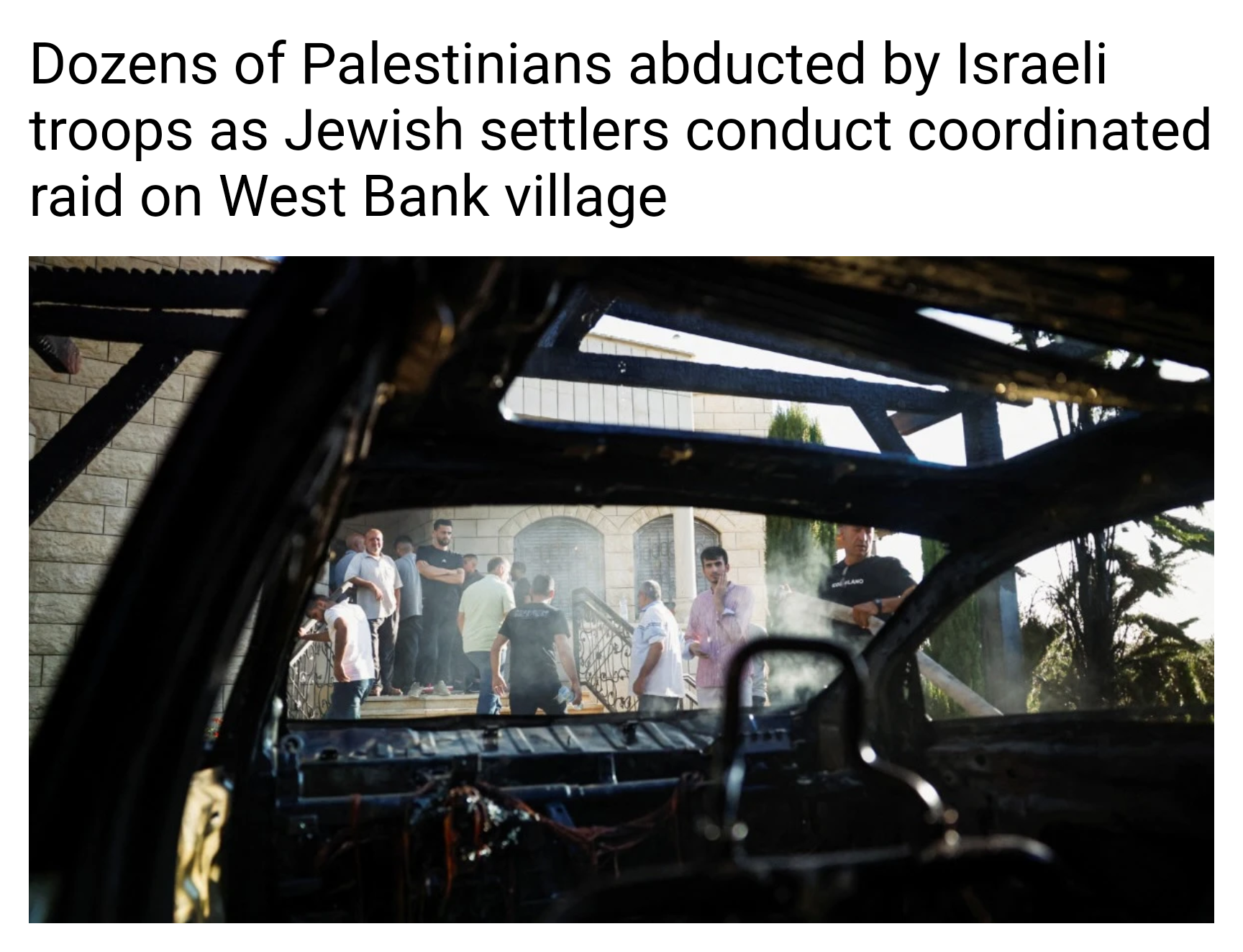 Photo of Palestinian village after Israeli attack.