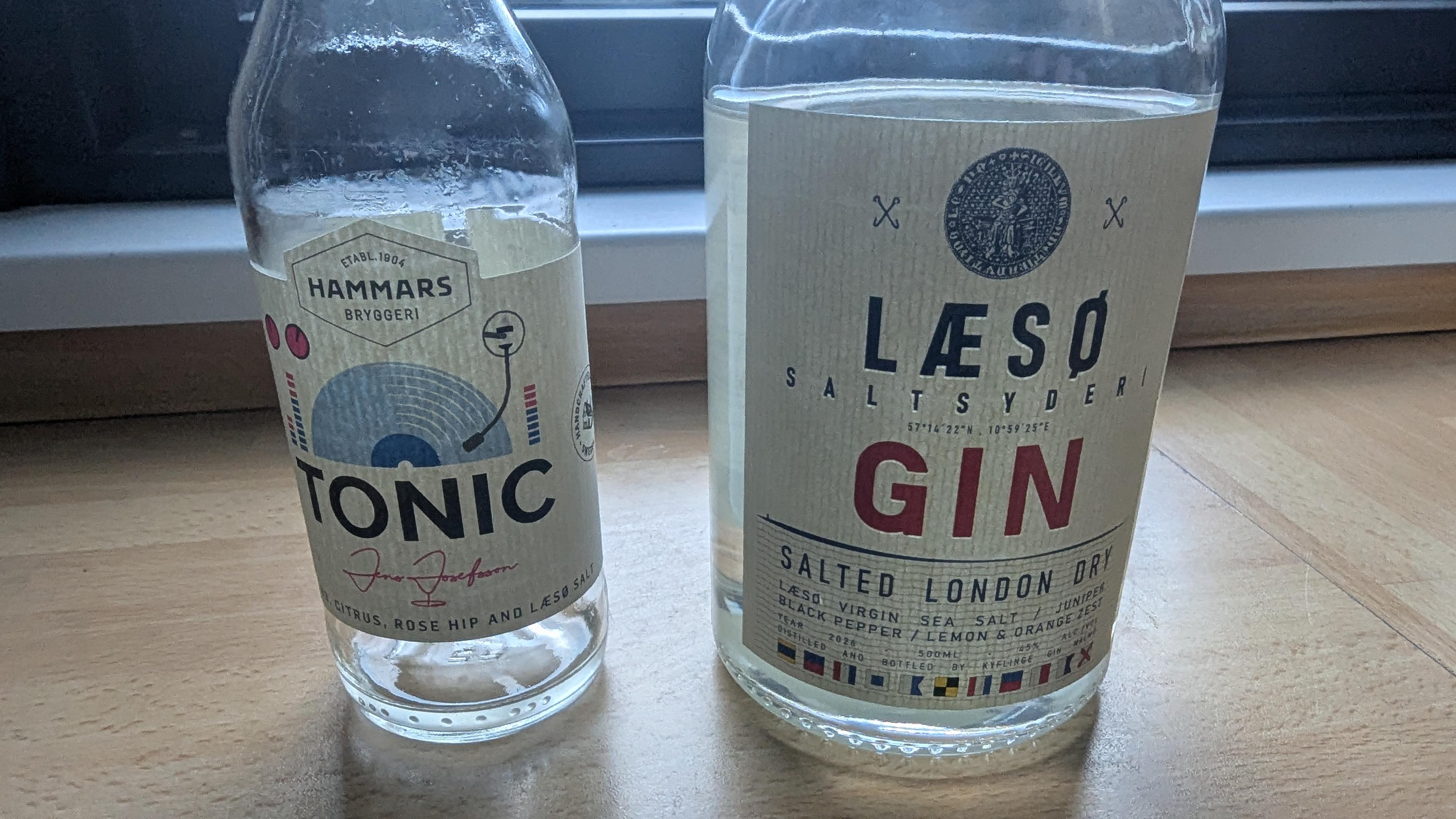 Gin med salt fra Læsø Saltsyderi og Tonic også med sydesalt